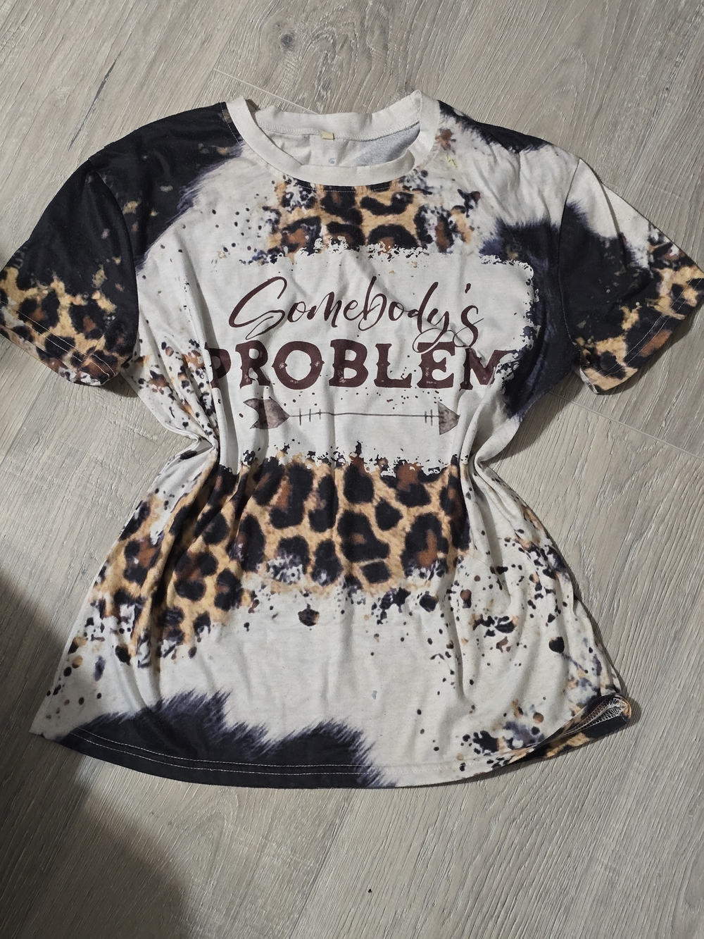 Somebody's Problem Leopard Print Graphic Tee – Women's Size M